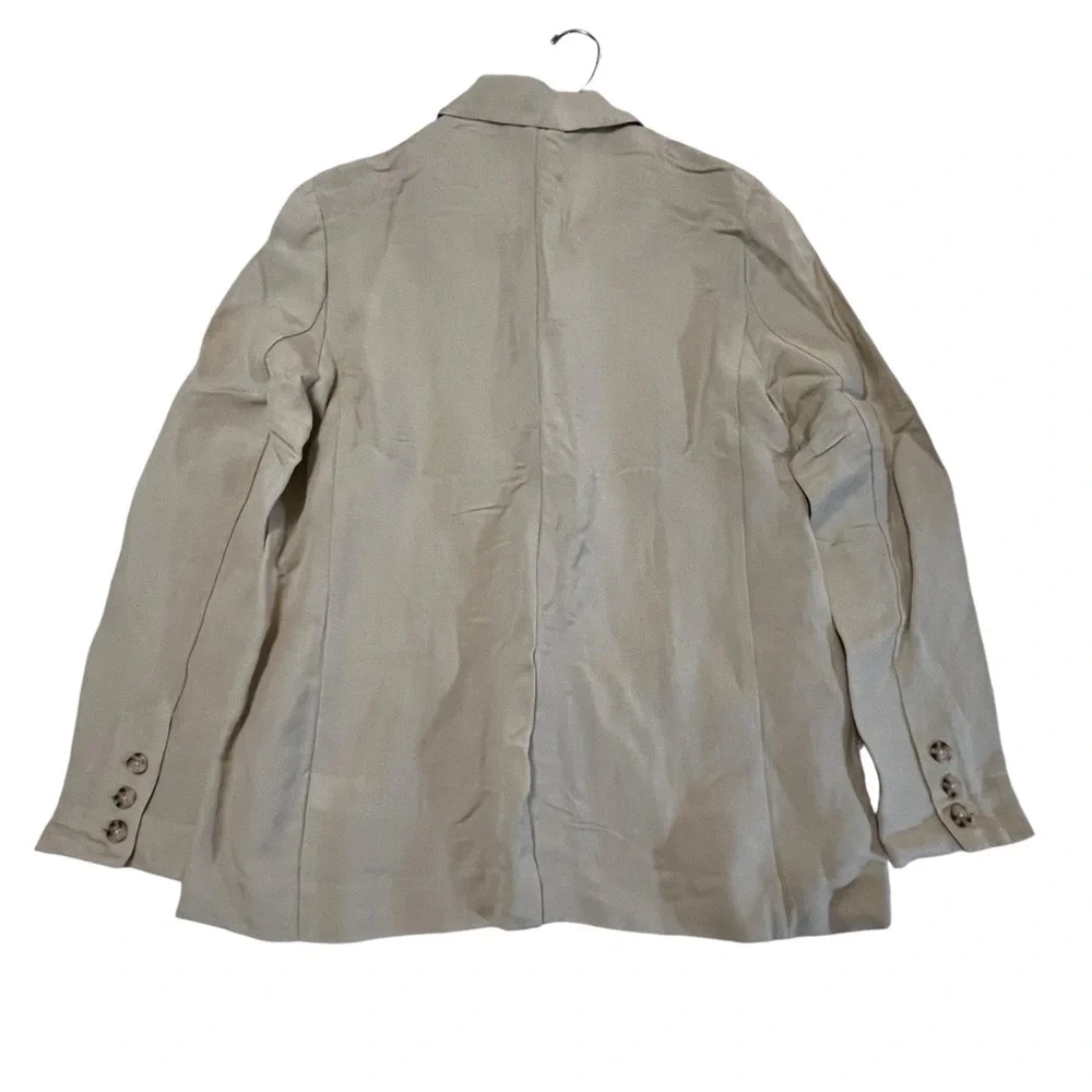 NWT RAILS Flynn Blazer In Taupe Linen Blend Boxy Oversized Relaxed Workwear S - Picture 8 of 16